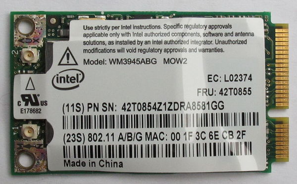 Intel pro wireless 3945abg чем заменить